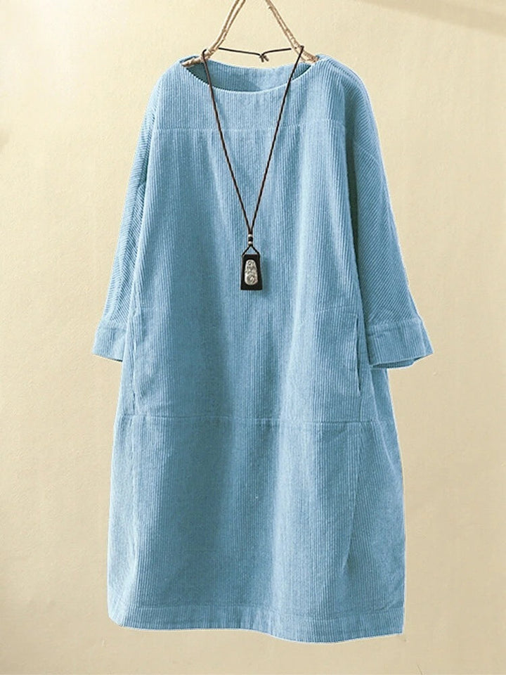 QUIRINA - WEITES KLEID MIT LANGEN ÄRMELN