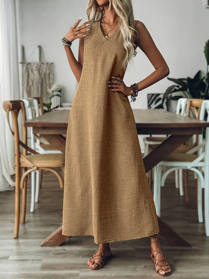 LISET - ÄRMELLOSES LANGES UND LOCKERES KLEID