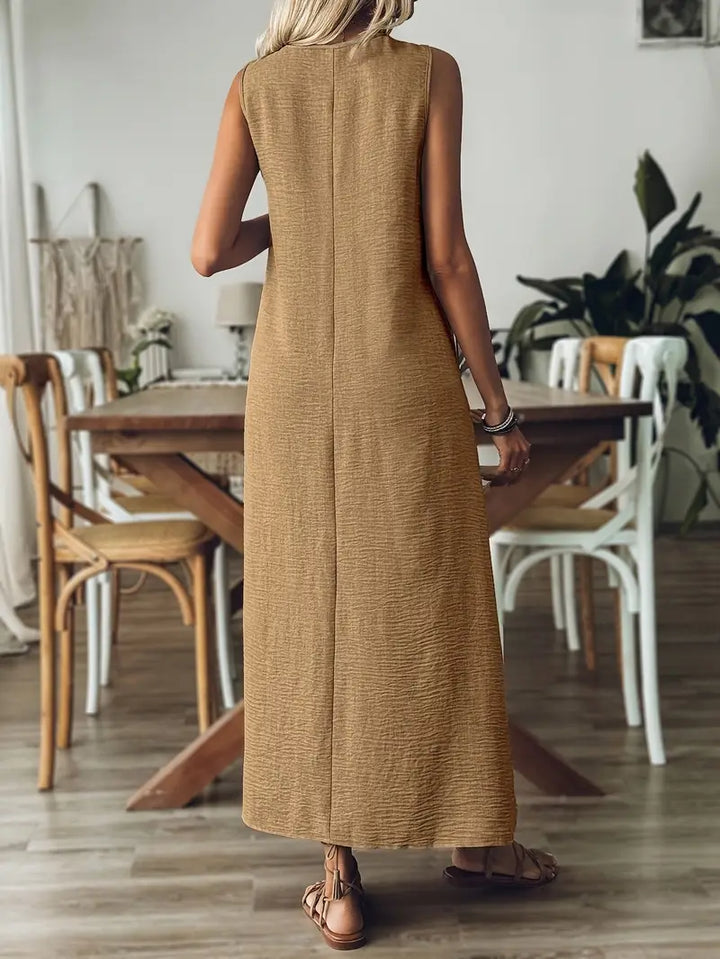 LISET - ÄRMELLOSES LANGES UND LOCKERES KLEID