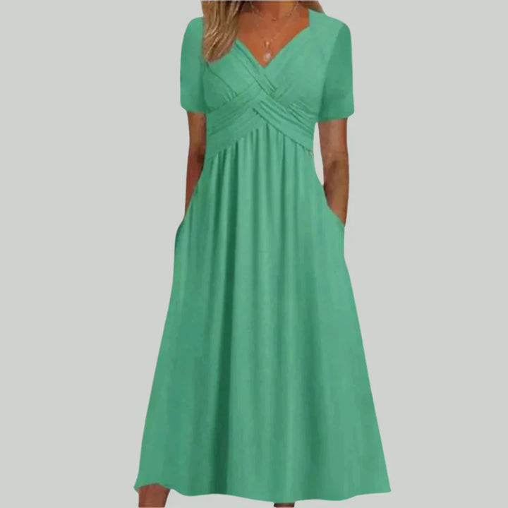 VIOLA - MIDIKLEID MIT ÜBERKREUZTEM AUSSCHNITT