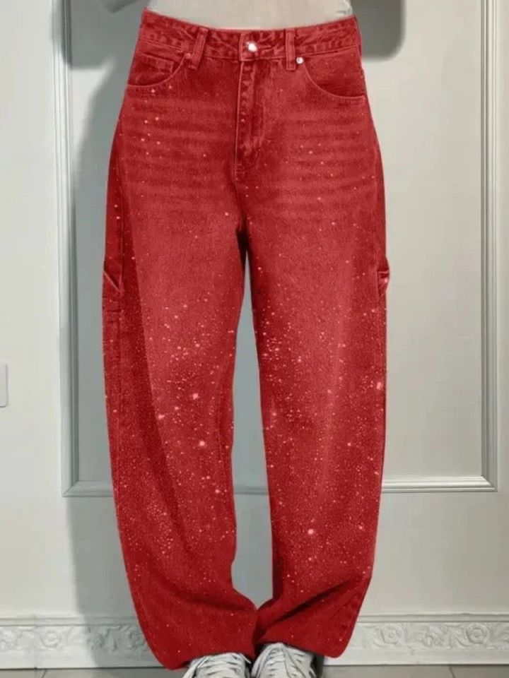 VALESKA - HOSEN MIT HOHER TAILLE UND WEITEM BEIN