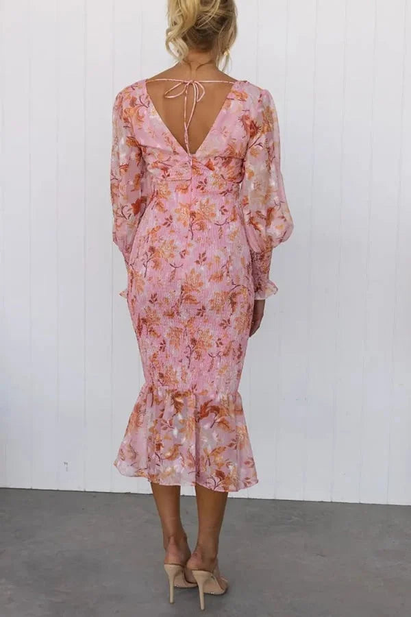 CEYDA - KLEID MIT PLISSIERTER TAILLE UND BLUMENPRINT