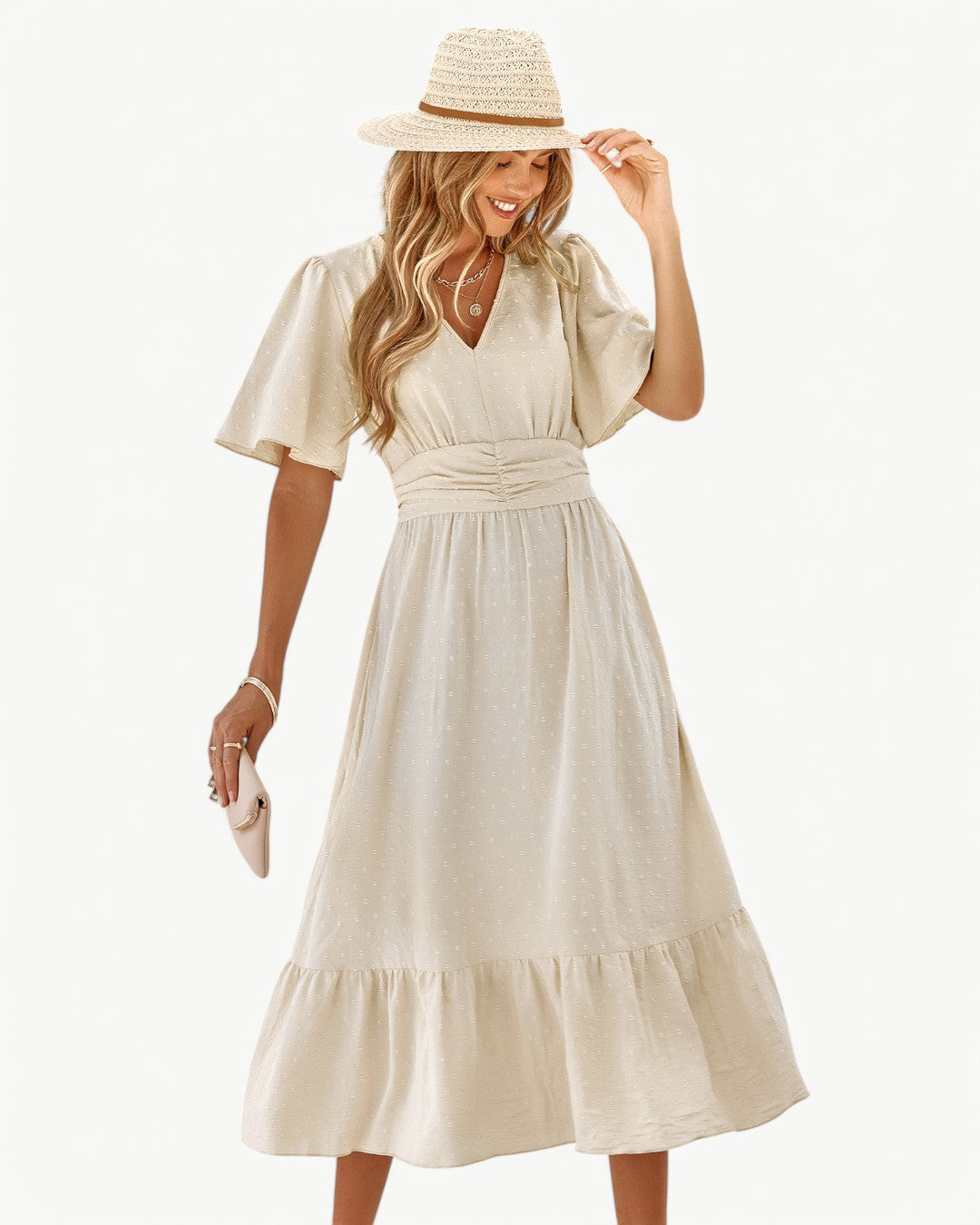 Theresia | Leichtes, stilvolles Kleid mit V-Ausschnitt