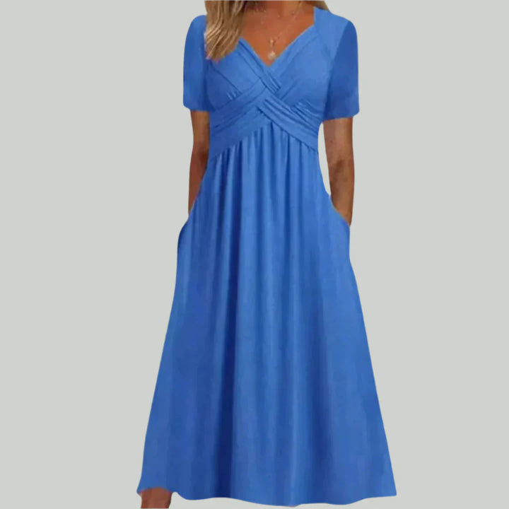 VIOLA - MIDIKLEID MIT ÜBERKREUZTEM AUSSCHNITT