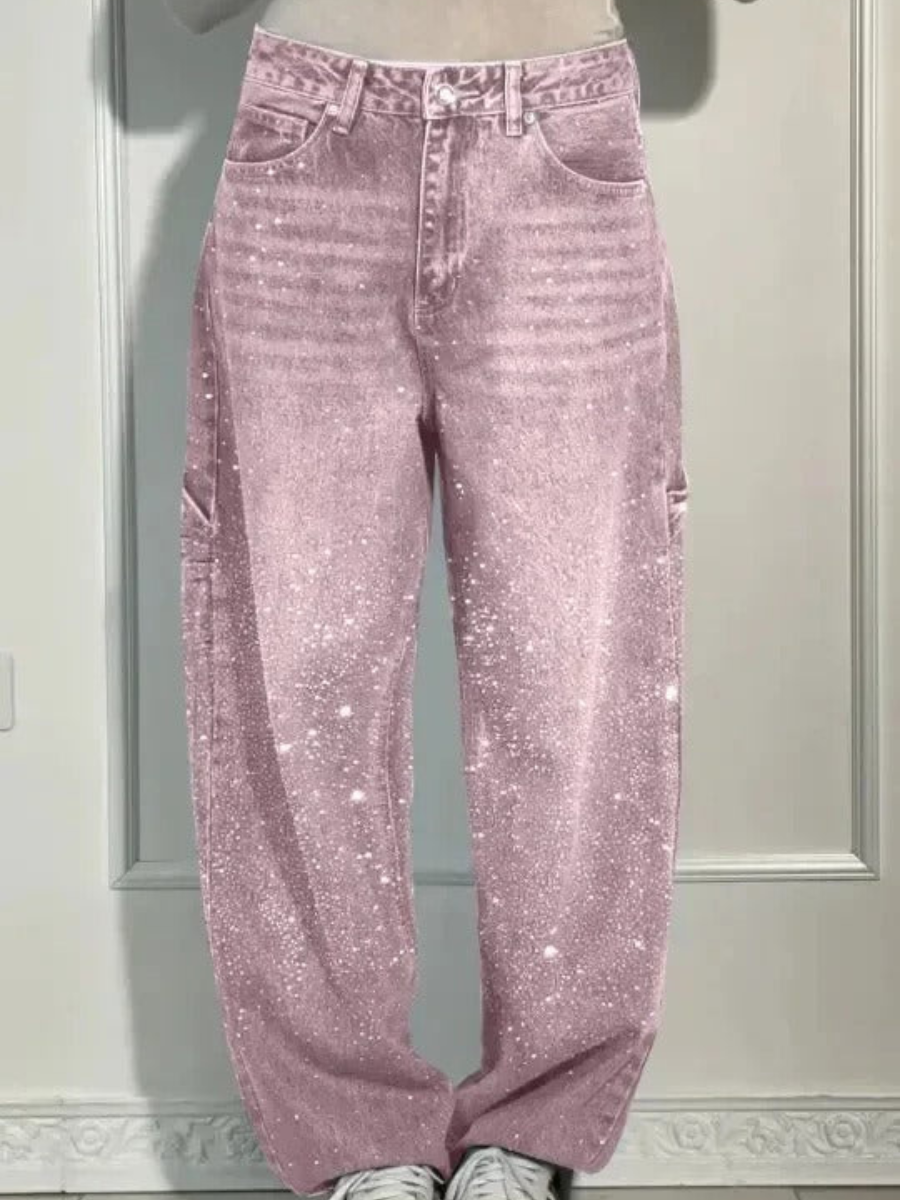 VALESKA - HOSEN MIT HOHER TAILLE UND WEITEM BEIN