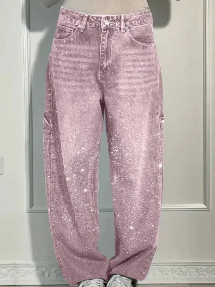 VALESKA - HOSEN MIT HOHER TAILLE UND WEITEM BEIN