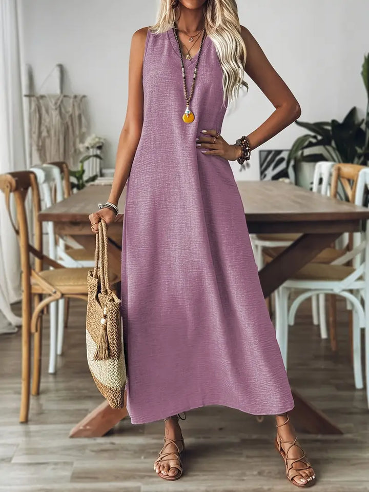 LISET - ÄRMELLOSES LANGES UND LOCKERES KLEID