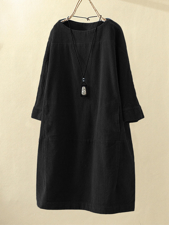QUIRINA - WEITES KLEID MIT LANGEN ÄRMELN