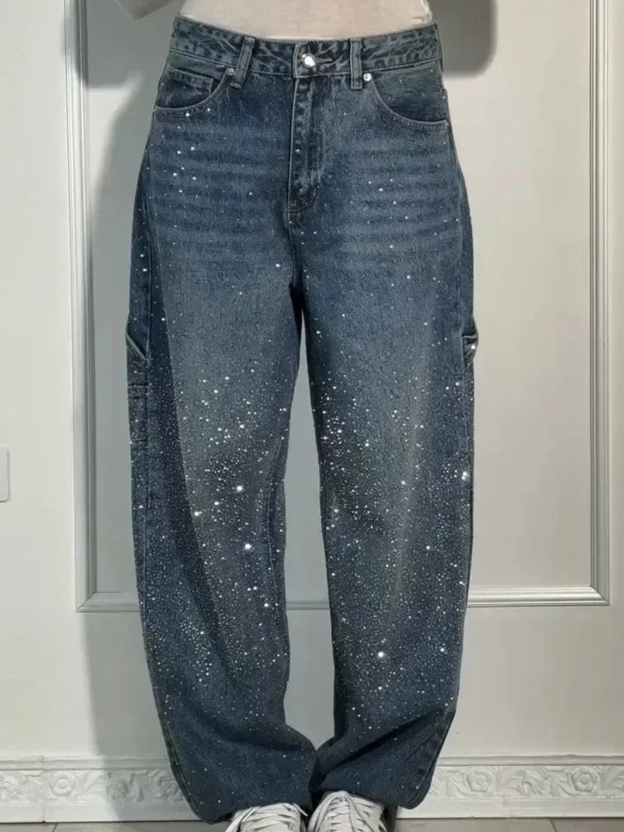 VALESKA - HOSEN MIT HOHER TAILLE UND WEITEM BEIN