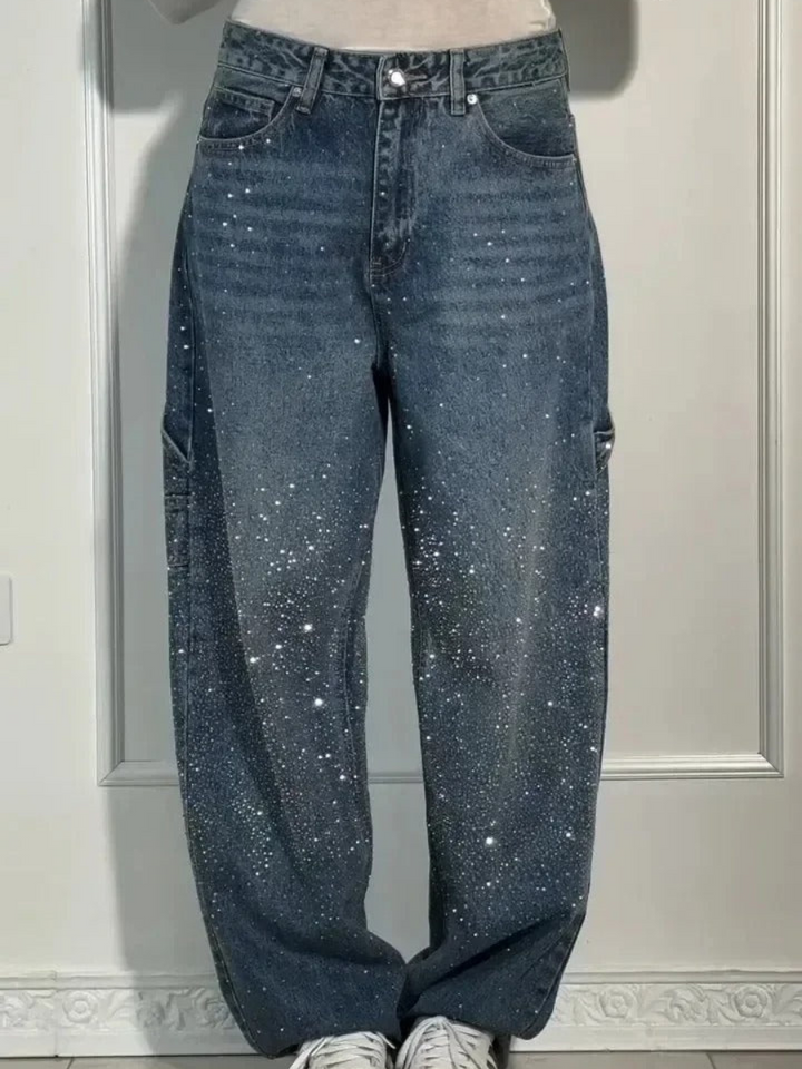 VALESKA - HOSEN MIT HOHER TAILLE UND WEITEM BEIN