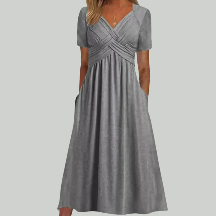 VIOLA - MIDIKLEID MIT ÜBERKREUZTEM AUSSCHNITT