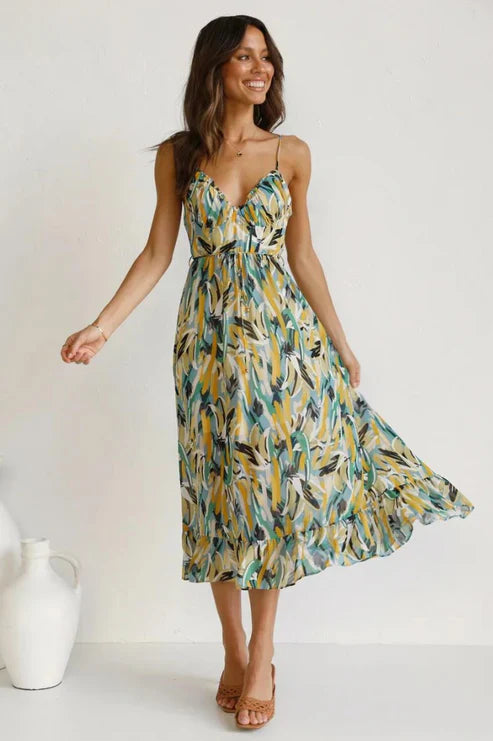 WALTRAUD - MAXIKLEID MIT DÜNNEN TRÄGERN