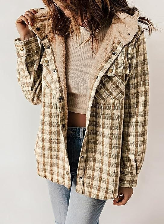 HALLE - KARIERTE JACKE MIT KAPUZE