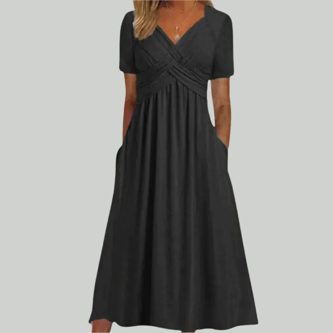 VIOLA - MIDIKLEID MIT ÜBERKREUZTEM AUSSCHNITT