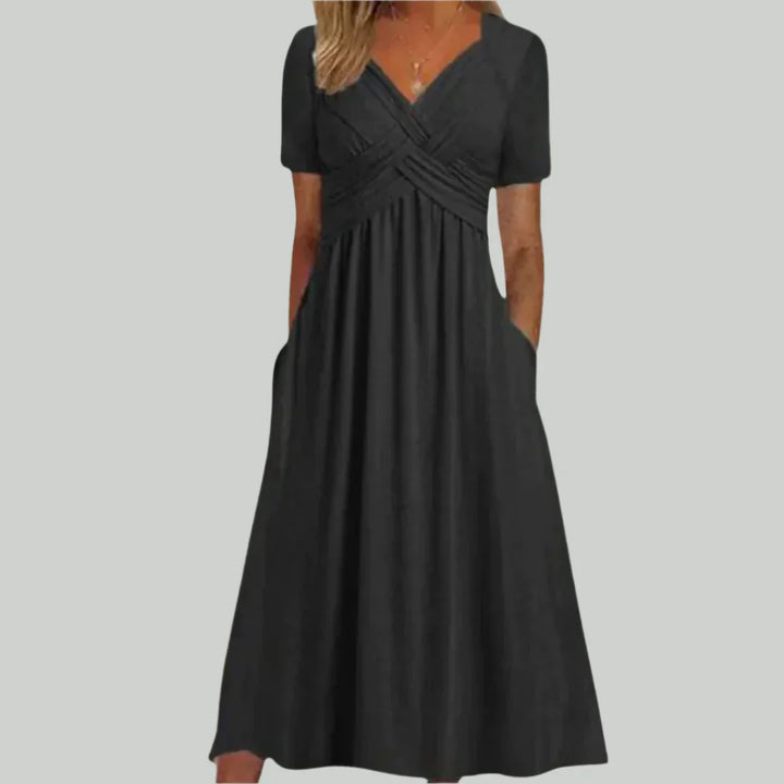 VIOLA - MIDIKLEID MIT ÜBERKREUZTEM AUSSCHNITT