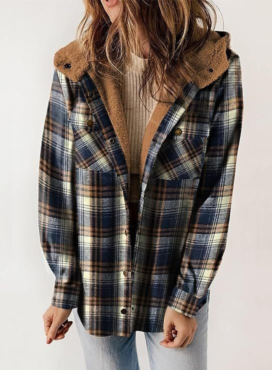 HALLE - KARIERTE JACKE MIT KAPUZE