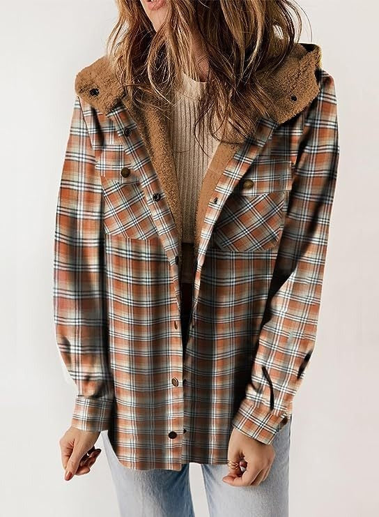 HALLE - KARIERTE JACKE MIT KAPUZE