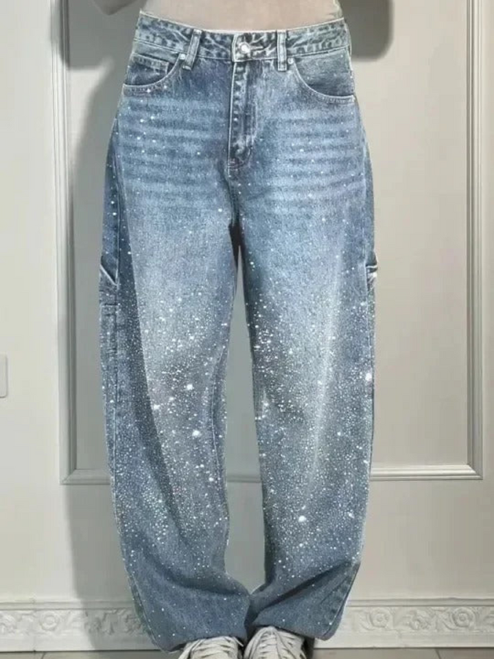 VALESKA - HOSEN MIT HOHER TAILLE UND WEITEM BEIN