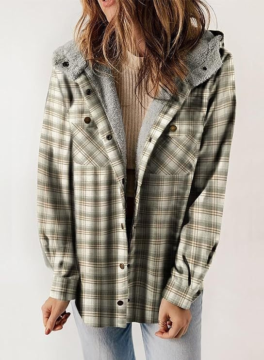 HALLE - KARIERTE JACKE MIT KAPUZE