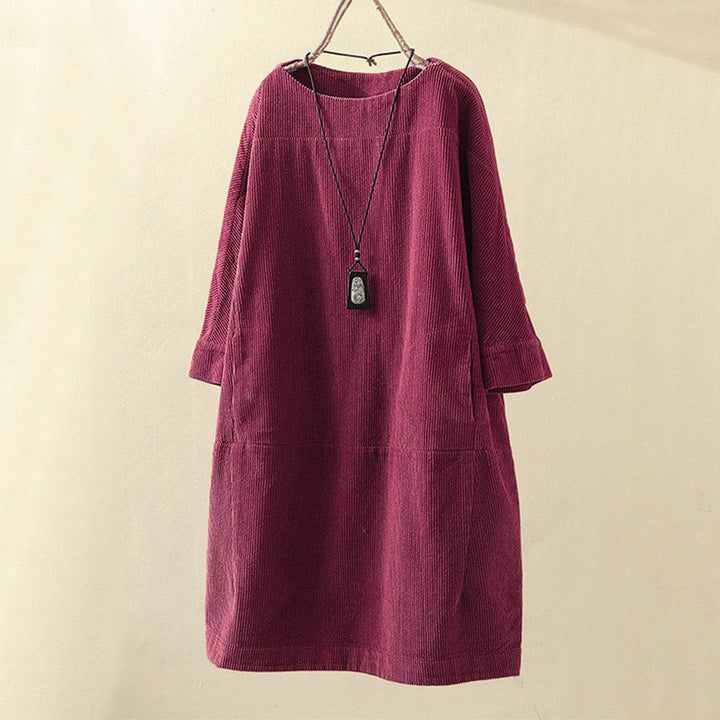 QUIRINA - WEITES KLEID MIT LANGEN ÄRMELN