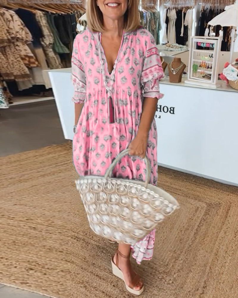Johanna | Luftiges Sommerkleid mit stilvollem Print