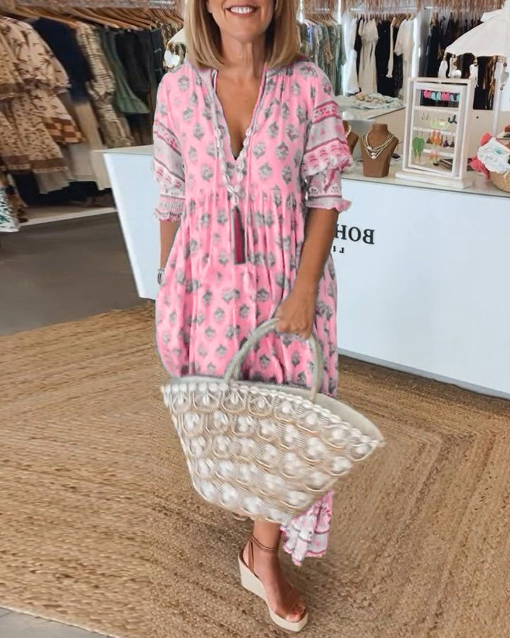 Johanna | Luftiges Sommerkleid mit stilvollem Print