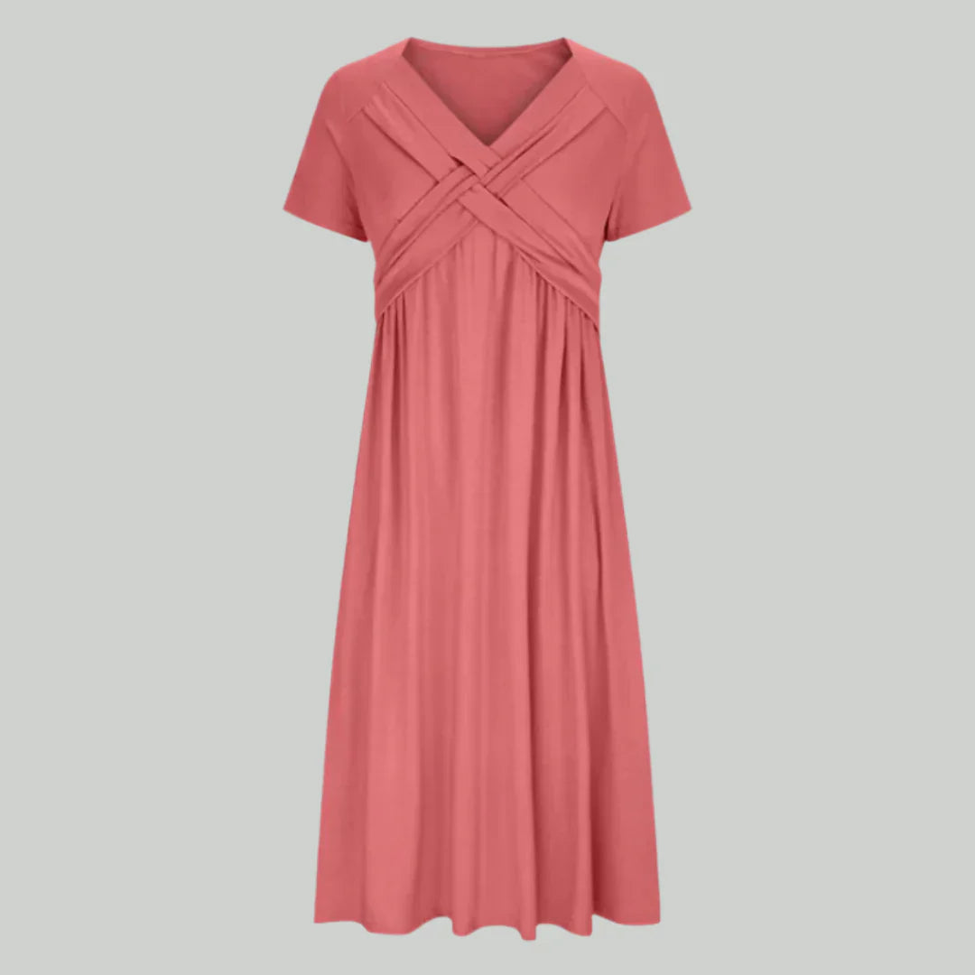 VIOLA - MIDIKLEID MIT ÜBERKREUZTEM AUSSCHNITT