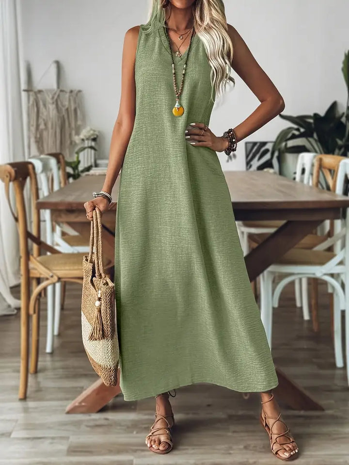 LISET - ÄRMELLOSES LANGES UND LOCKERES KLEID
