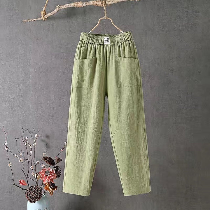 GINA - LOCKERE BAUMWOLLHOSE MIT GERADEM SCHNITT