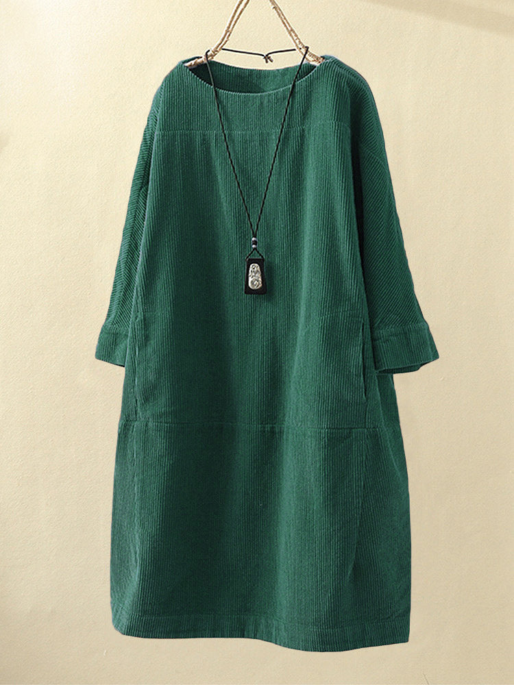 QUIRINA - WEITES KLEID MIT LANGEN ÄRMELN