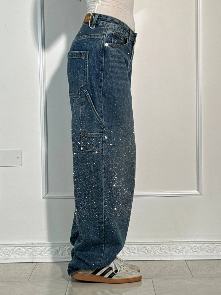 VALESKA - HOSEN MIT HOHER TAILLE UND WEITEM BEIN