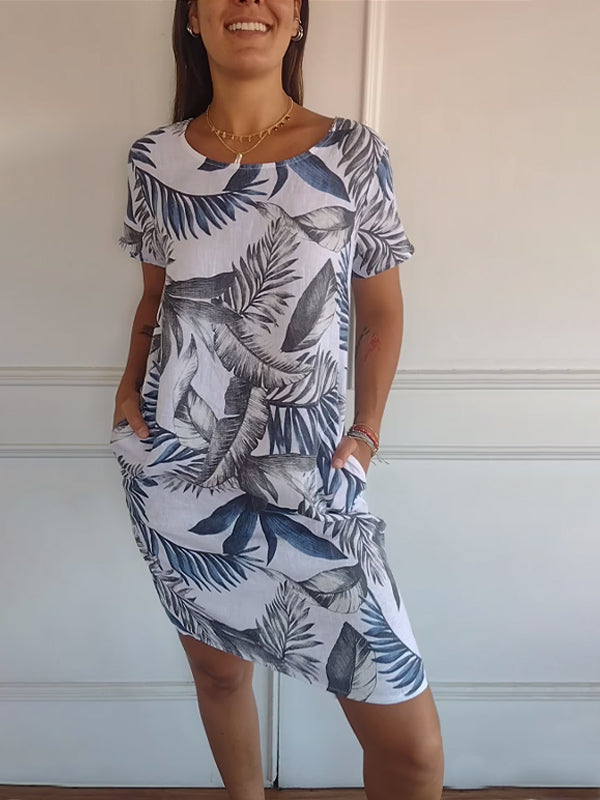 CINDY - GERADES KLEID MIT PRINT