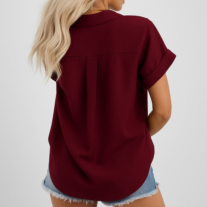 Evelyn | Feminin V-Ausschnitt Bluse
