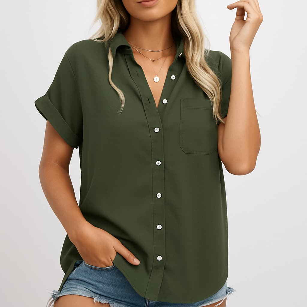 Evelyn | Feminin V-Ausschnitt Bluse