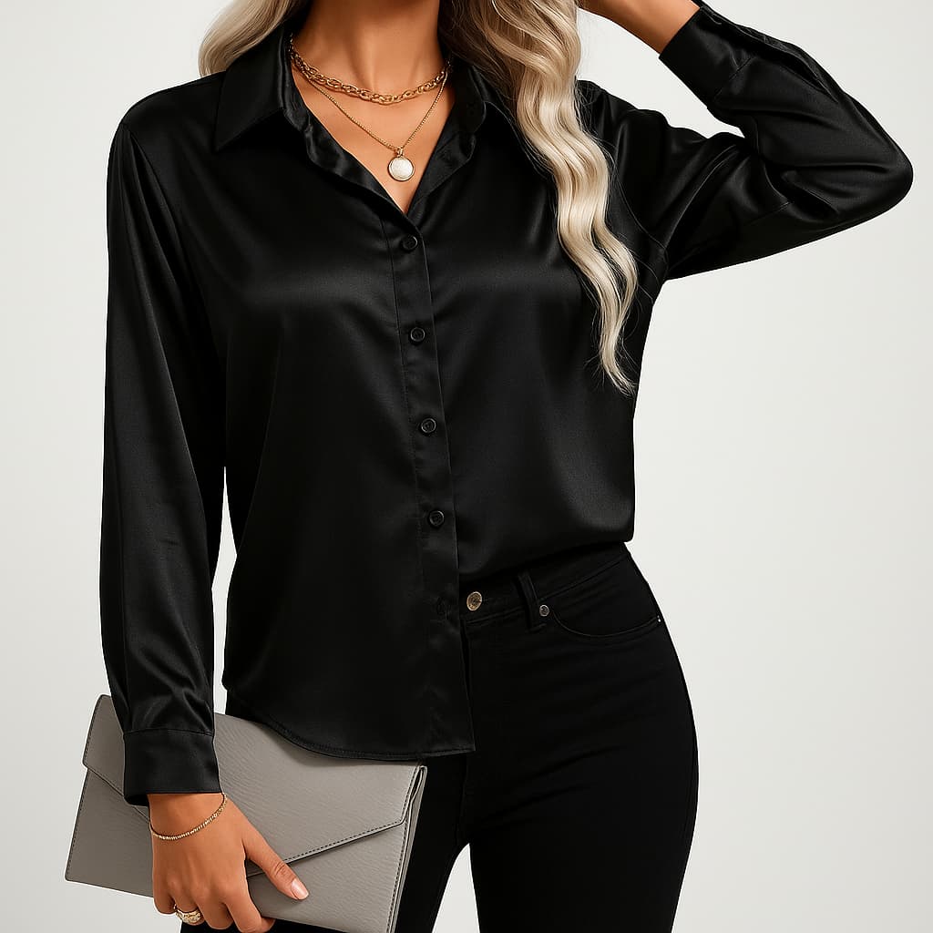 Audrey | Edel Satinbluse