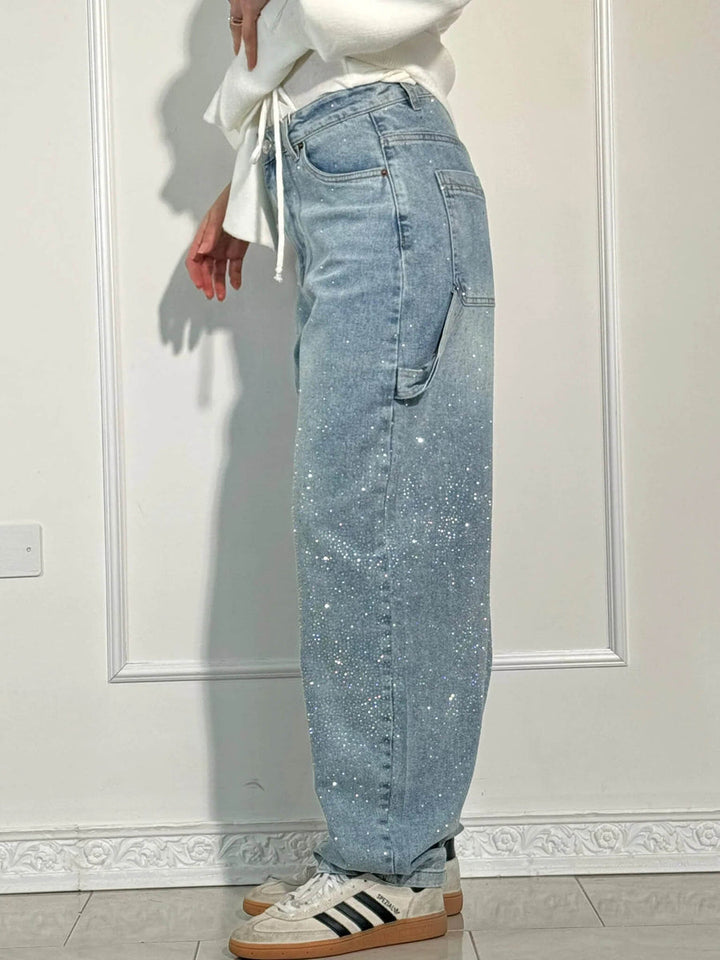 VALESKA - HOSEN MIT HOHER TAILLE UND WEITEM BEIN