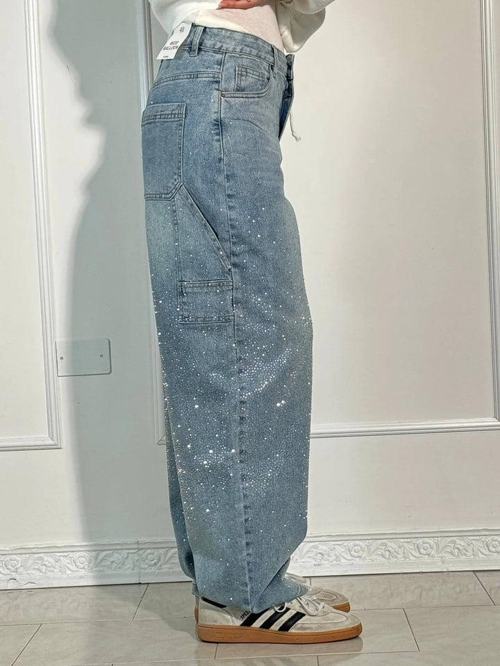 VALESKA - HOSEN MIT HOHER TAILLE UND WEITEM BEIN