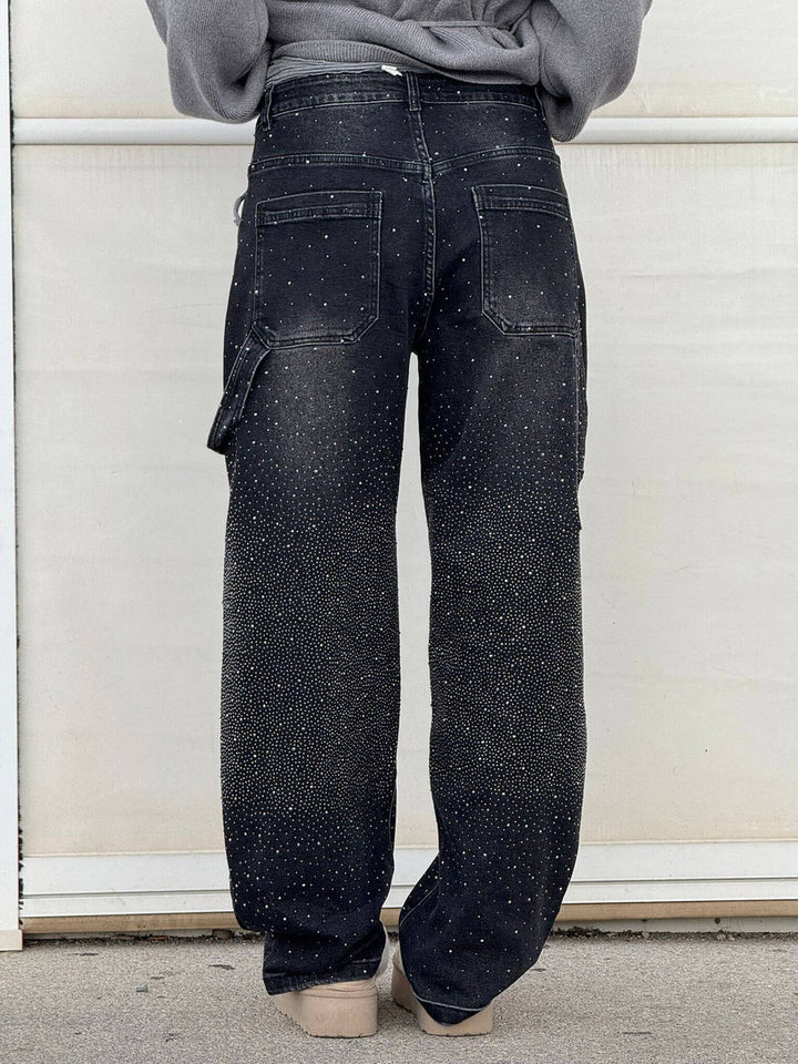VALESKA - HOSEN MIT HOHER TAILLE UND WEITEM BEIN