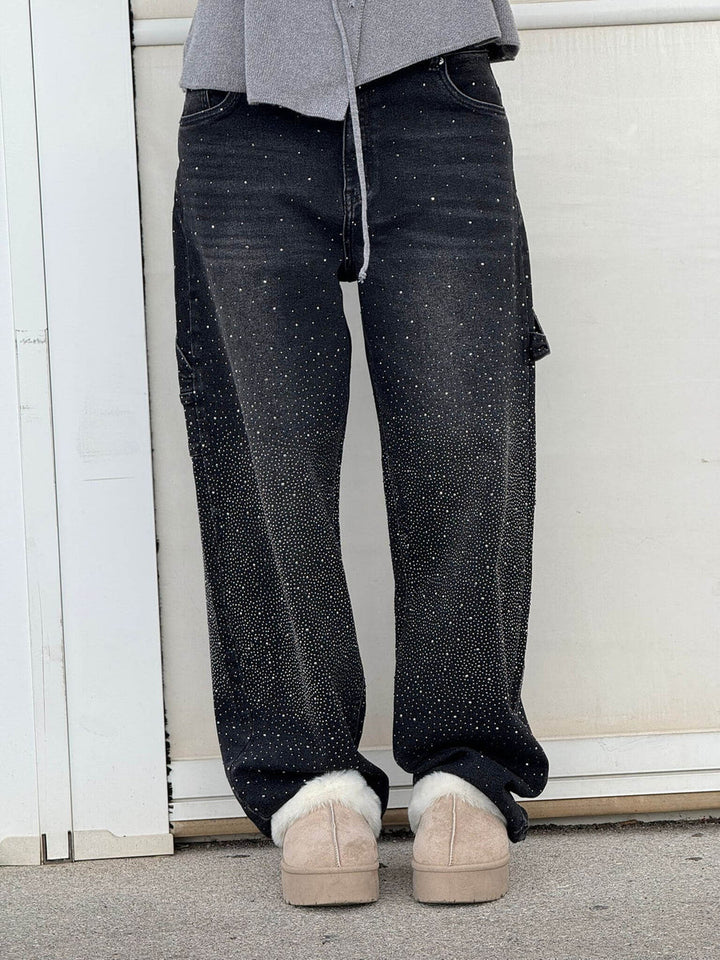 VALESKA - HOSEN MIT HOHER TAILLE UND WEITEM BEIN