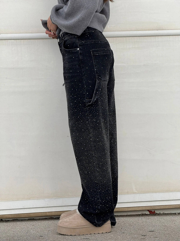 VALESKA - HOSEN MIT HOHER TAILLE UND WEITEM BEIN