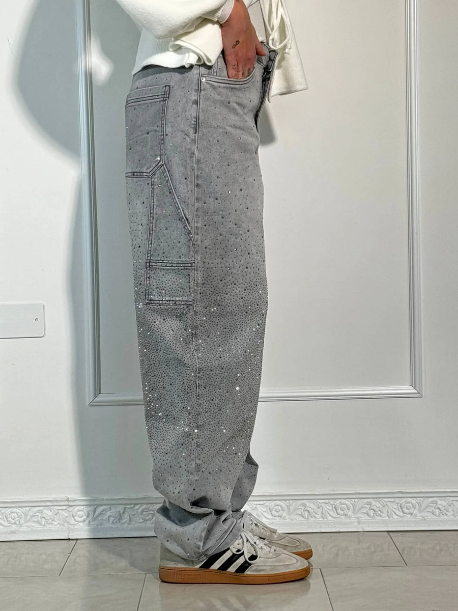 VALESKA - HOSEN MIT HOHER TAILLE UND WEITEM BEIN