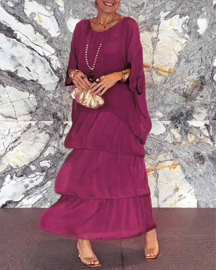 ZELMA - LANGES KLEID MIT SCHICHTEN