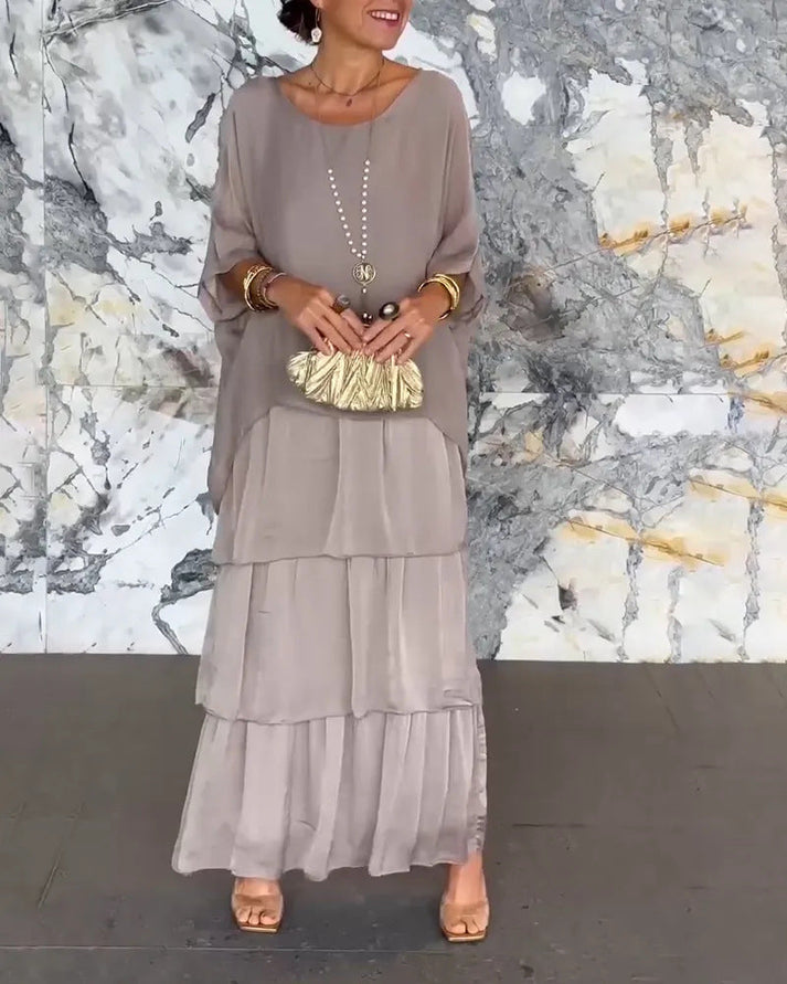 ZELMA - LANGES KLEID MIT SCHICHTEN