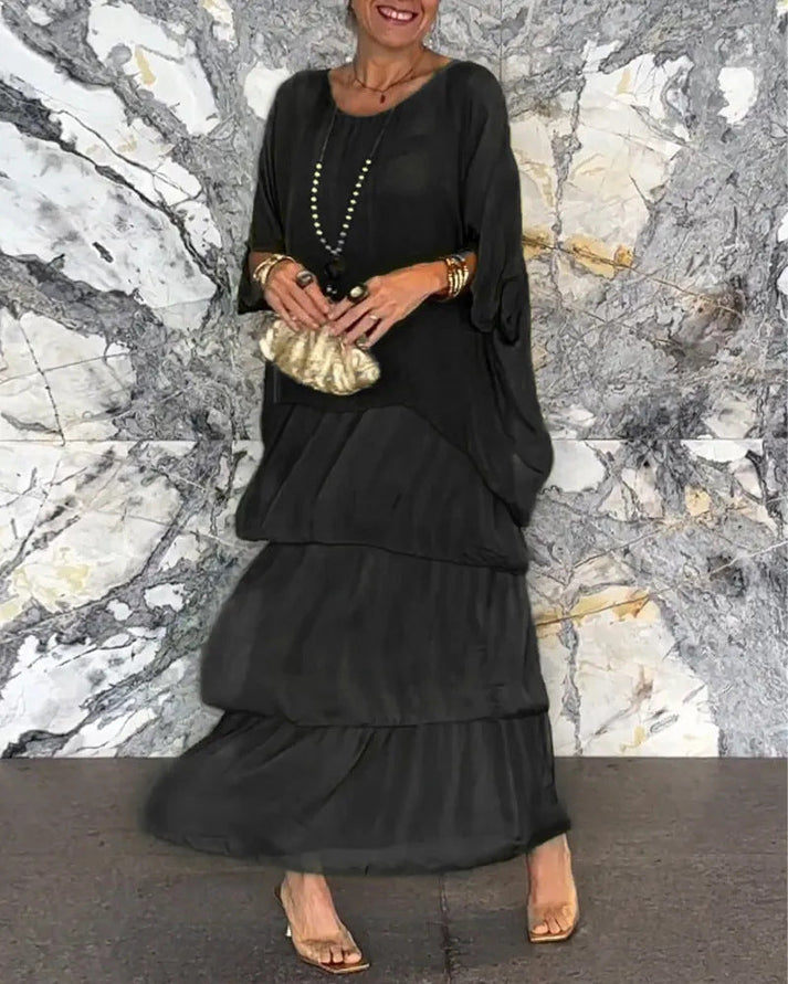 ZELMA - LANGES KLEID MIT SCHICHTEN