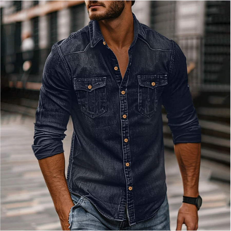 BILL - LANGÄRMELIGES DENIMHEMD
