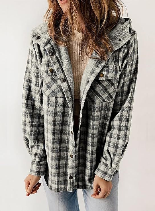 HALLE - KARIERTE JACKE MIT KAPUZE
