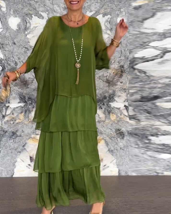 ZELMA - LANGES KLEID MIT SCHICHTEN
