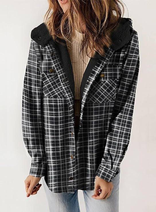 HALLE - KARIERTE JACKE MIT KAPUZE
