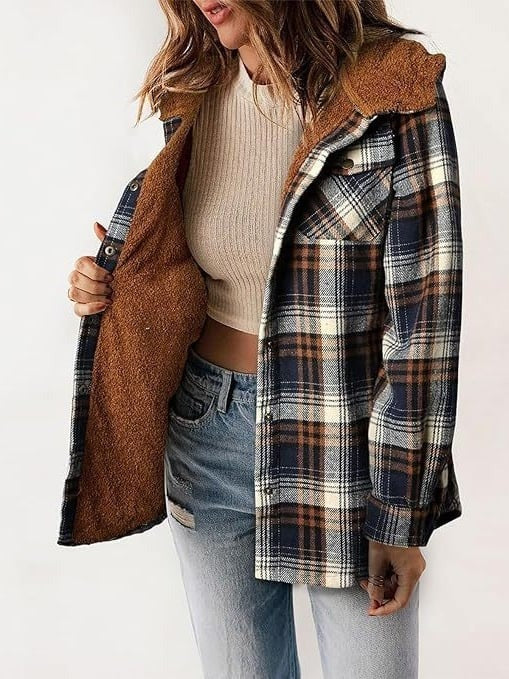 HALLE - KARIERTE JACKE MIT KAPUZE