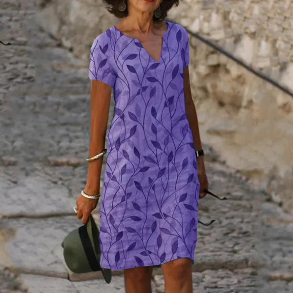 SIEGLINDE - KLEID MIT GERADEM SCHNITT UND MUSTER